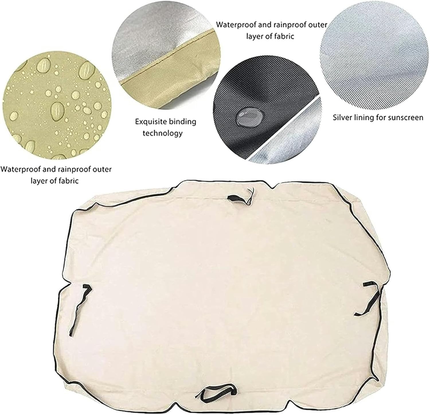 AMNOOL Patio Swing Canopy Replacement 2 Or 3 Seater Swing Canopy Cover Waterproof Sunshade UV Protection Outdoor Hammock Top Cover-1