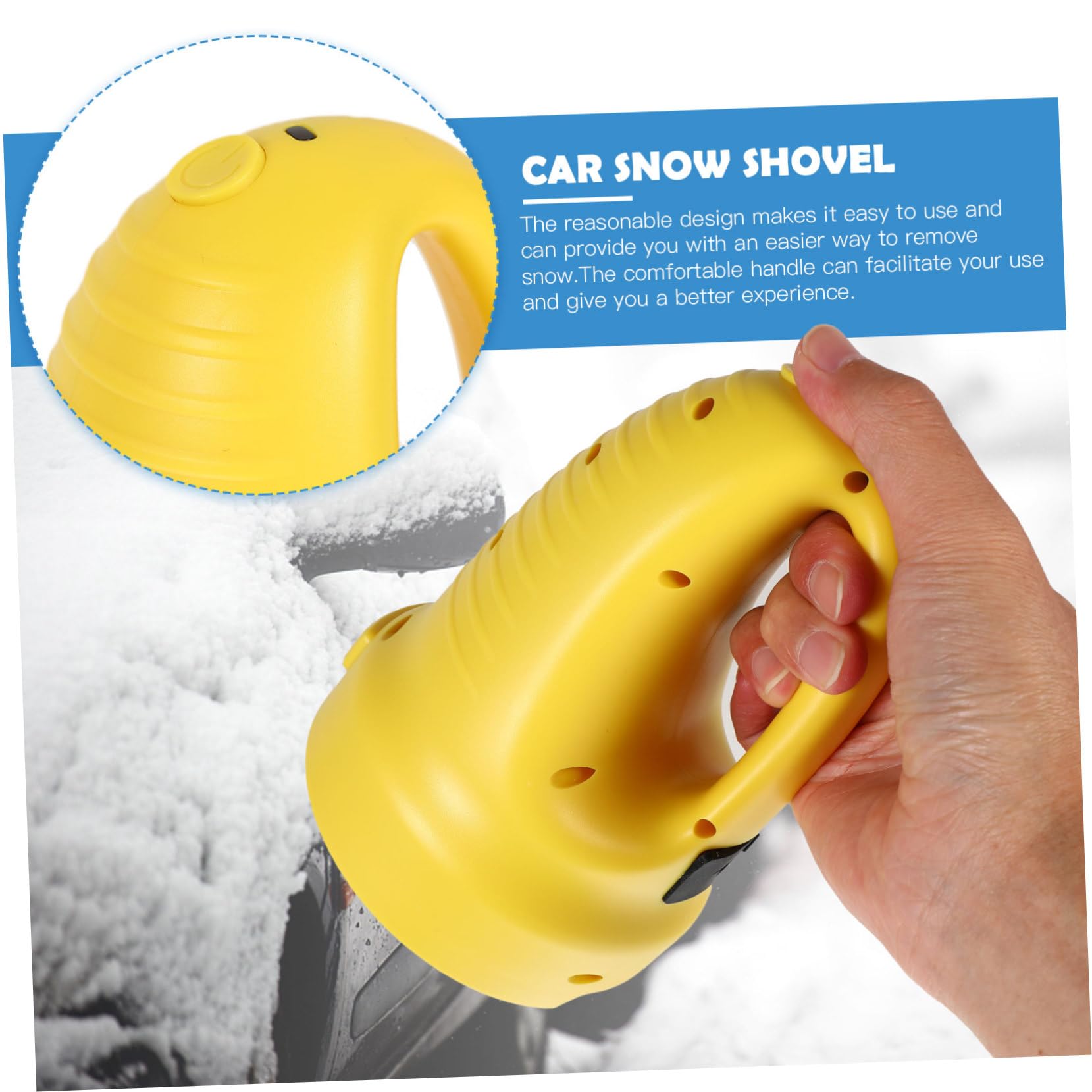 Grattoir à Glace pour Voiture, Pelle à Neige pour Pare-Brise, Outil Multifonction en Abs, Portable, pour Déneigement et Dégivrage