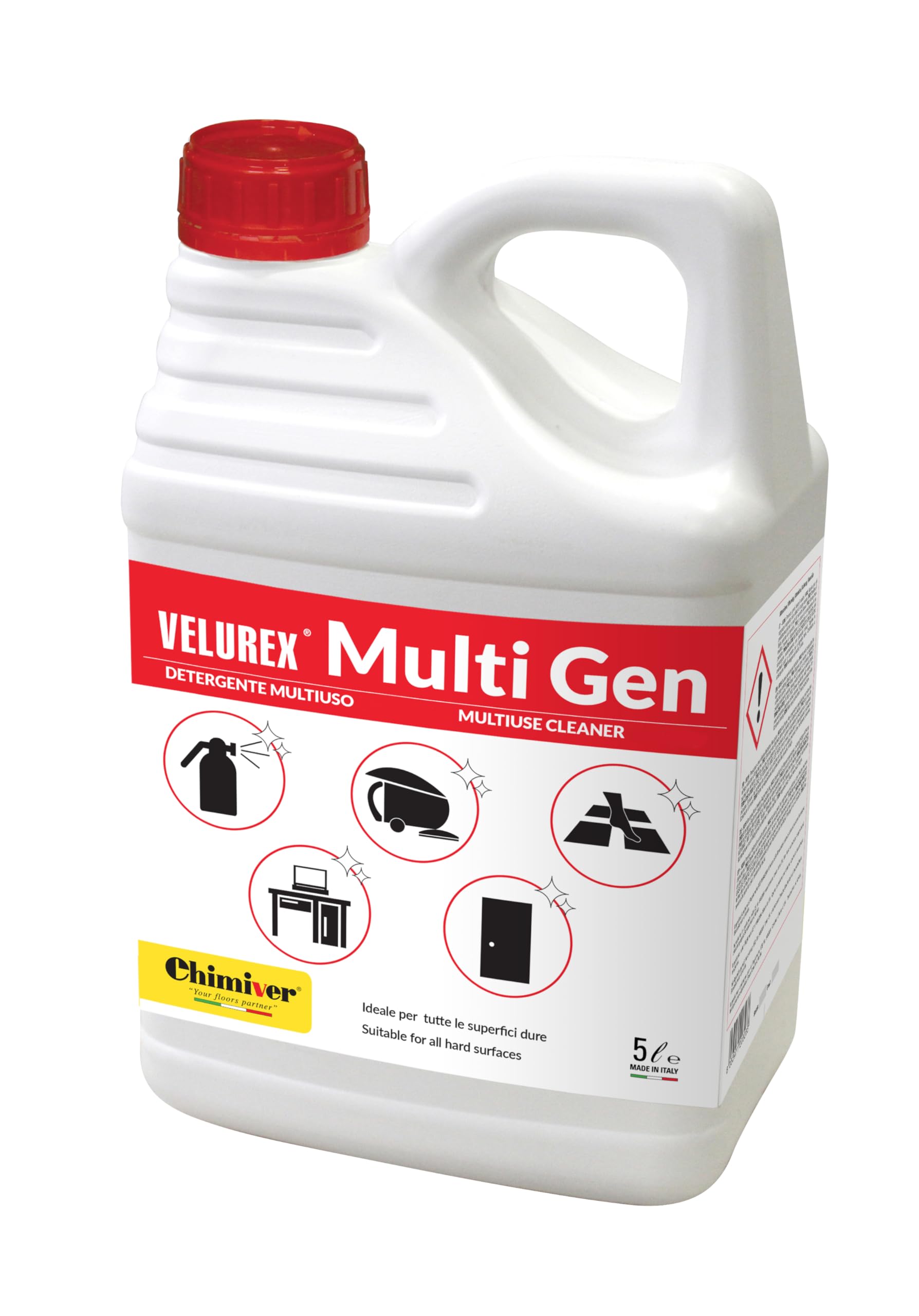 Chimiver Detergente Multiuso per superfici MULTI GEN 5L | Detergente Multiuso ad azione intensiva per superfici dure di casa o ufficio. Tanica/Ricarica da 5 L