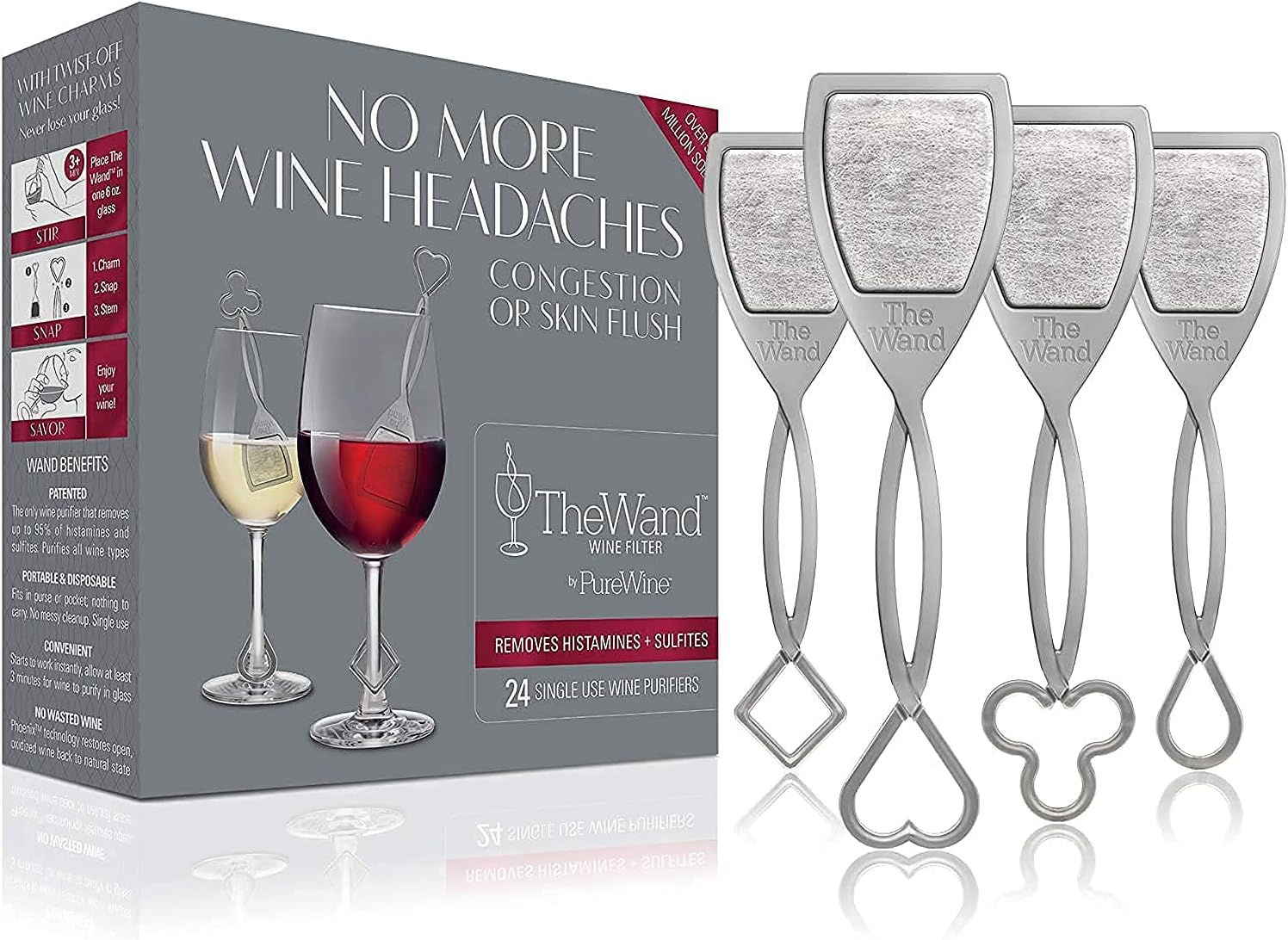 PureWine Wand Filter Removes Histamines and Sulfites Reduces Wine
