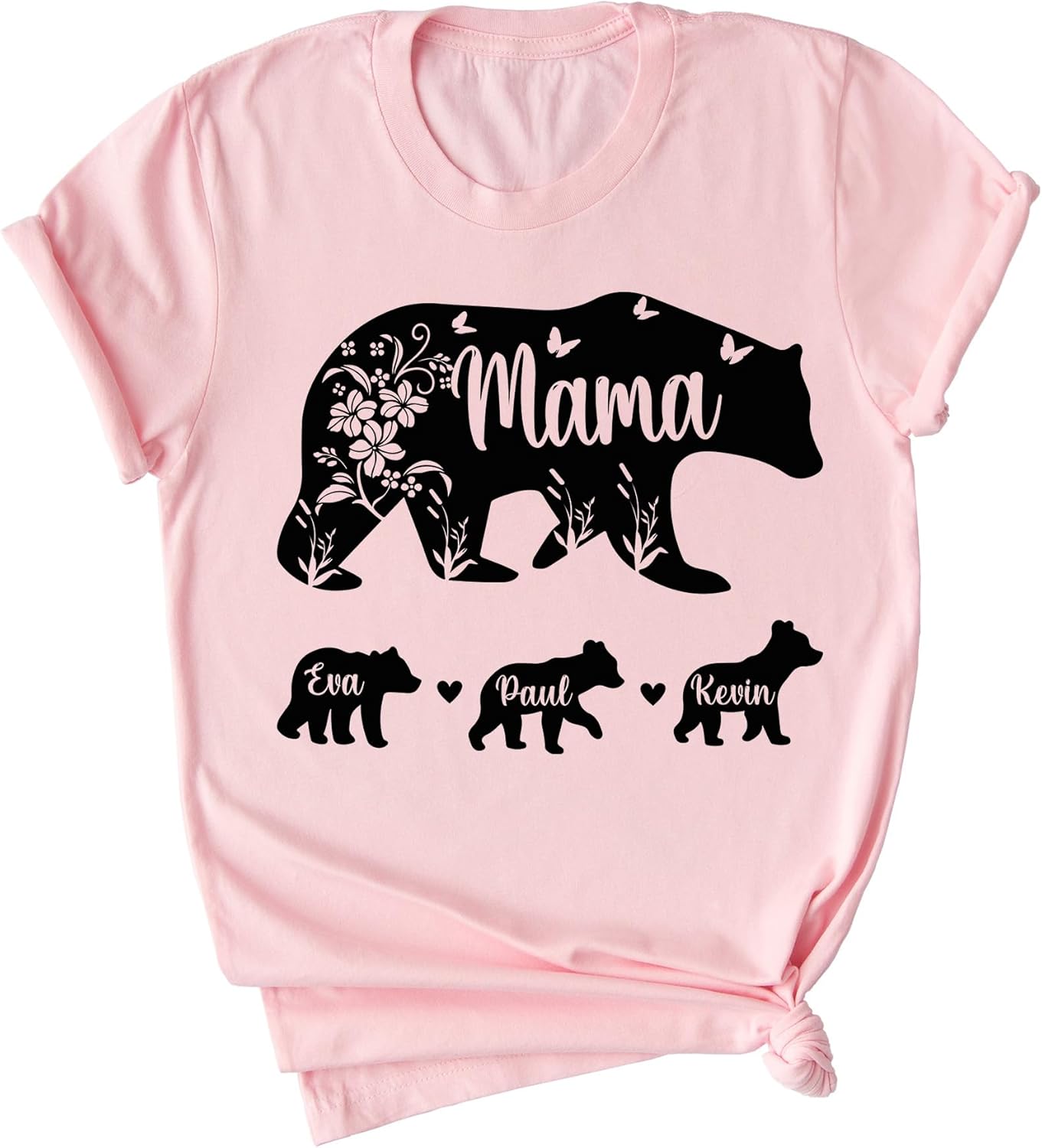 Personalized Mama Bear Shirt, Graphic Mama Bear Valentines Shirt with Kids Names, Customized Mothers Day Wife T-shirt, Custom Anniversary Mama Shirt, Birthday Shirt for Mom, Mother's Day Gift - Image 4