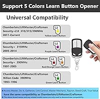 Vista 2 de 2 llaveros universales para abrir puertas de garaje, 4 botones, programable, compatible con abridor Liftmaster Chamberlain Craftsman con botón