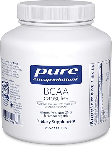 Miniatura 9 de Pure Encapsulations Cápsulas BCAA  Suplemento hipoalergénico para apoyar la función muscular durante el ejercicio  90 cápsulas