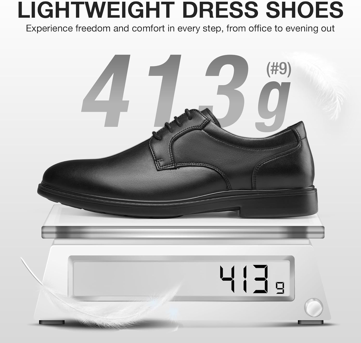 HEEZ Mens Dress Shoes Oxford Shoes for Men Split Leather Comfortable Nonslip Formal Business Shoes