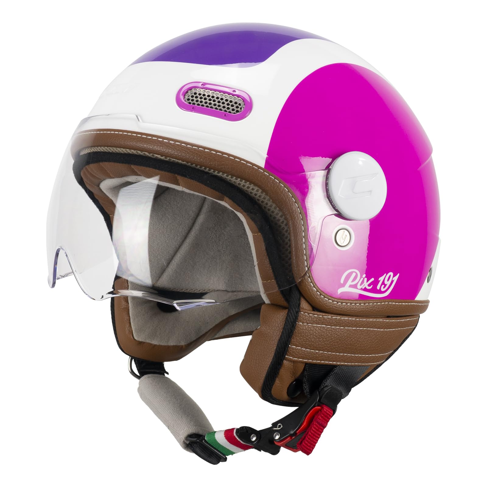CGM Casco Abierto 191G Pix Sprint Violeta Fucsia neón Moldeada, XS (54 cm)