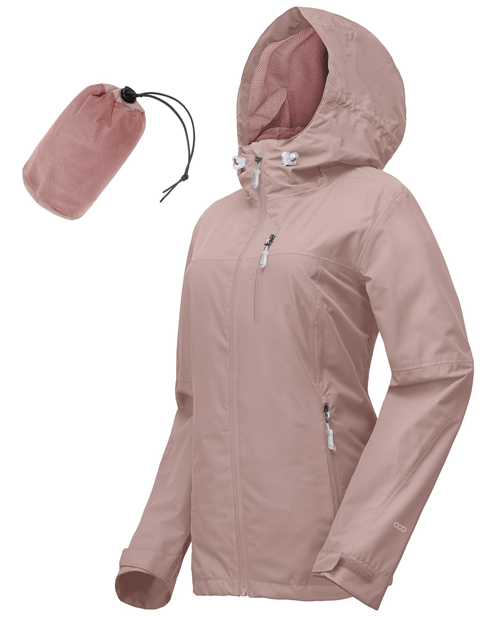 33 000ft Packable Rain Jacket Women Lightweight Waterproof Raincoat with Hood Cycling Bike Jacket Windbreaker