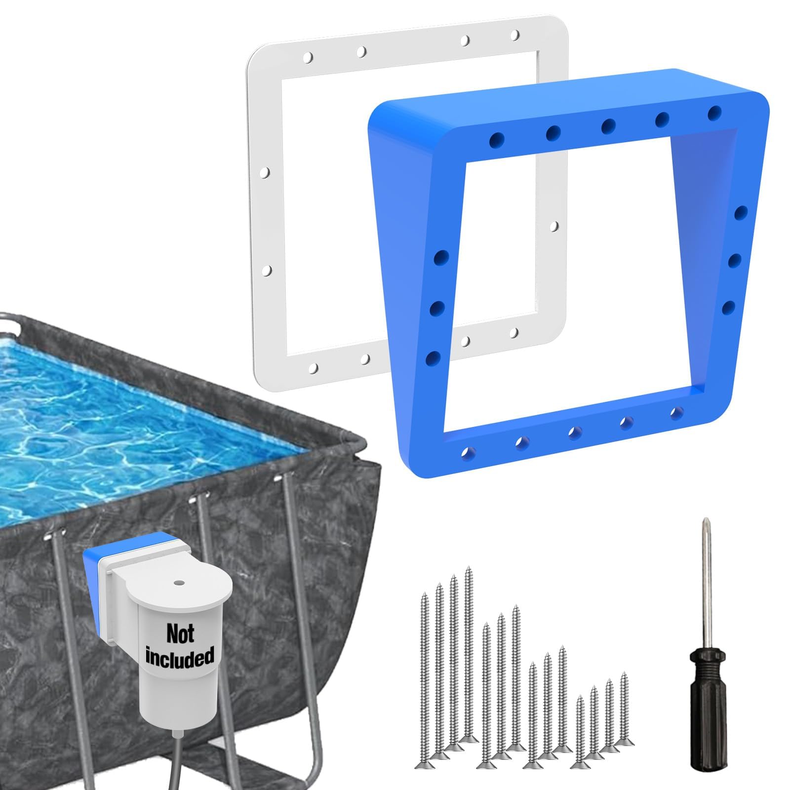 Jakelove Cuña de repuesto para skimmer de piscina para Hayward, cuña estándar de boca ancha para una mejor limpieza y succión de piscinas | Conjunto de cuña rectangular sobre el suelo para piscina