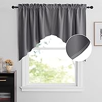 Vista 35 de NICETOWN Cortinas elegantes con caída de cascada para dormitorio, cortinas con jareta para barra estilo granja para sala de estar, cortinas rústicas