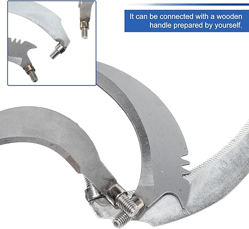 Miniatura 9 de DOITOOL Deshierbe hoz 3 piezas cabezas suministros manuales mango cosecha piezas de jardinería acero sin accesorios de pesca reemplazo de hoces de