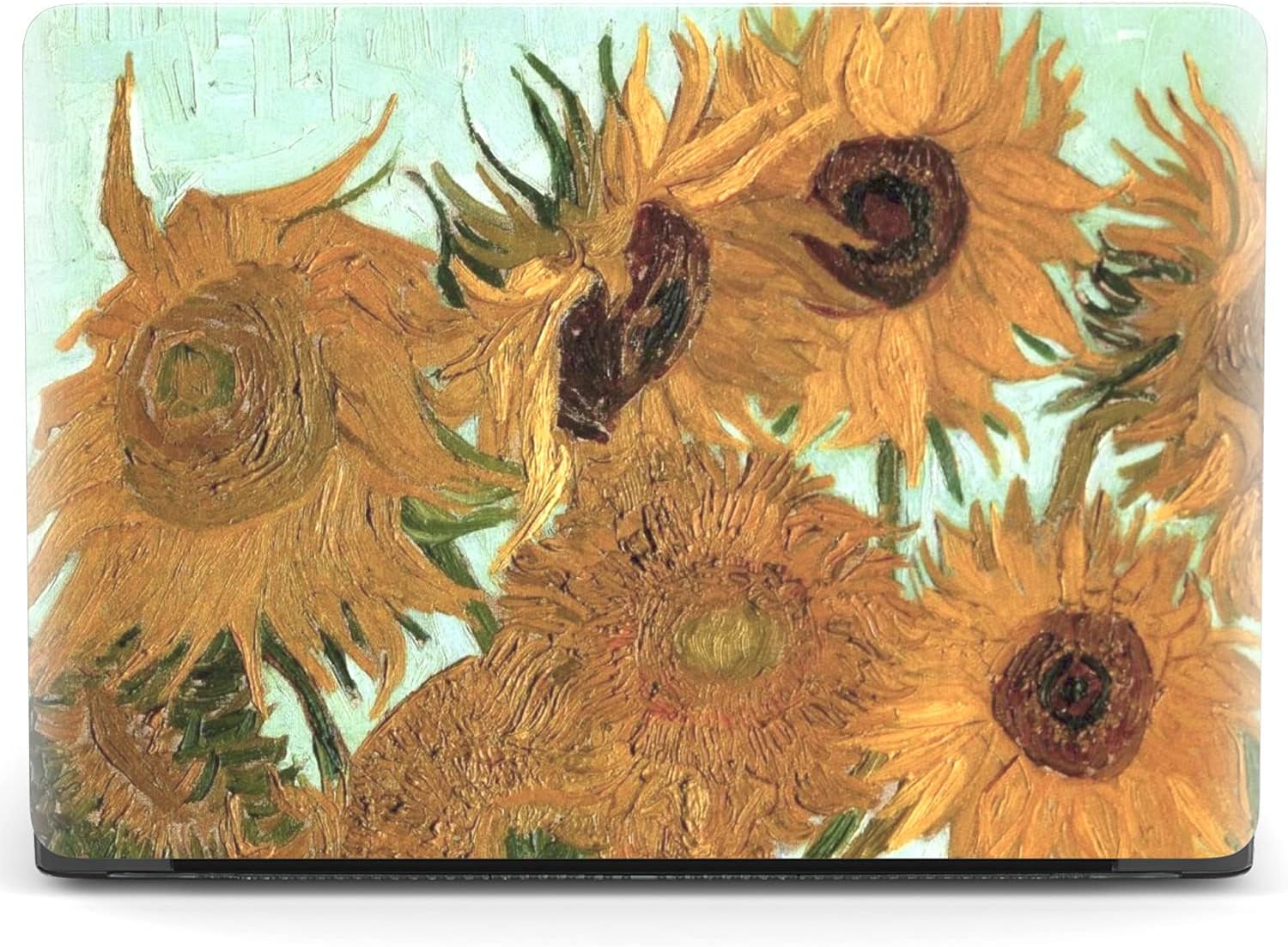 Mertak Hard Case Compatible with MacBook Pro 16 14 Air 15 13 inch M3 M2 M1 Mac 2024 2023 2022 2018 Girl Women Sunflowers Clear Protective Cover Art Floral Van Gogh Print Painting Touch Bar Vase
