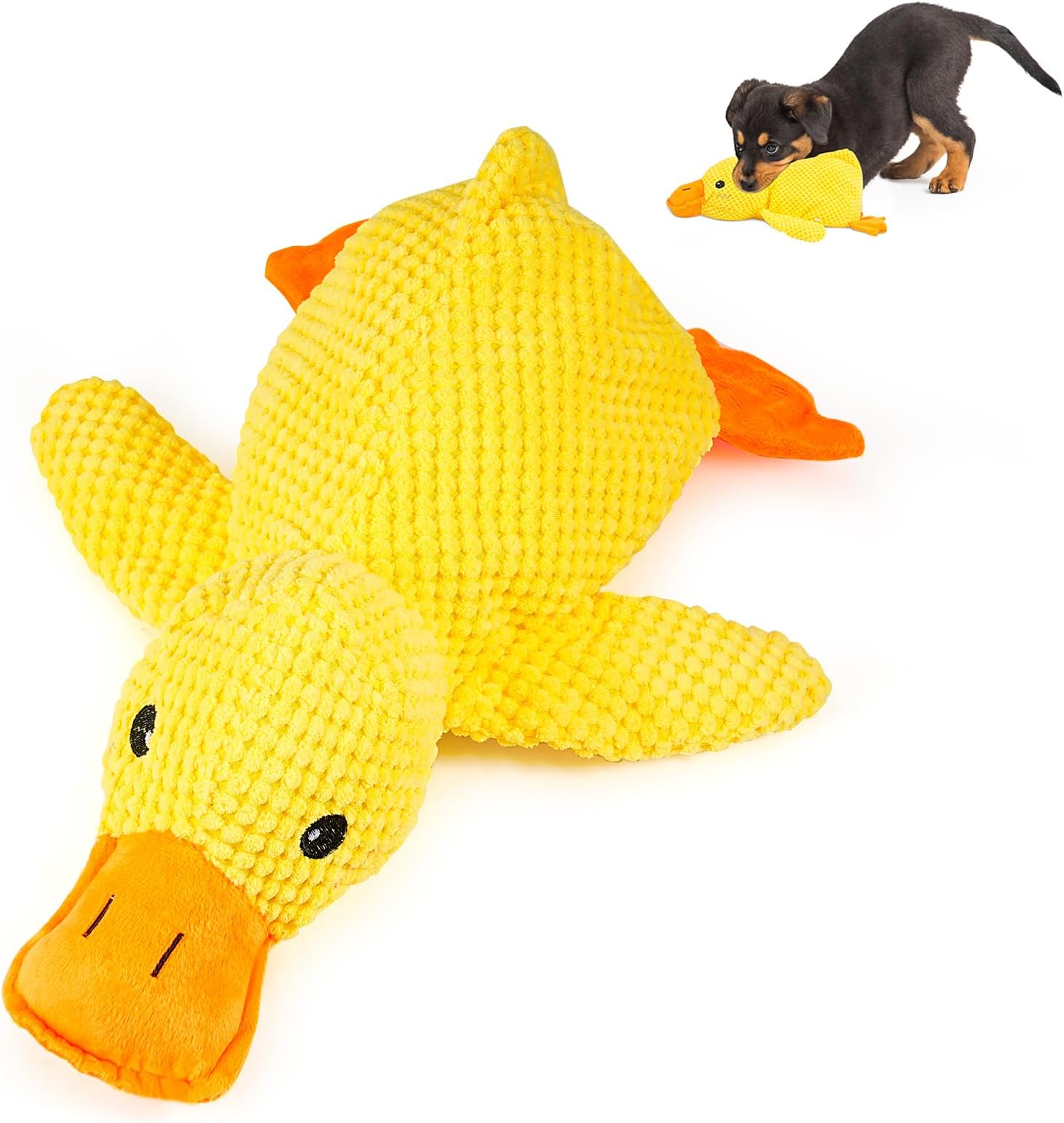 CMANLNYK Large Squeaky Duck Dog Toy - Interactive Crinkle Dog Toys, Durable Puppy Toys for Boredom Relief, Squeaky Toy for Small & Medium Dogs