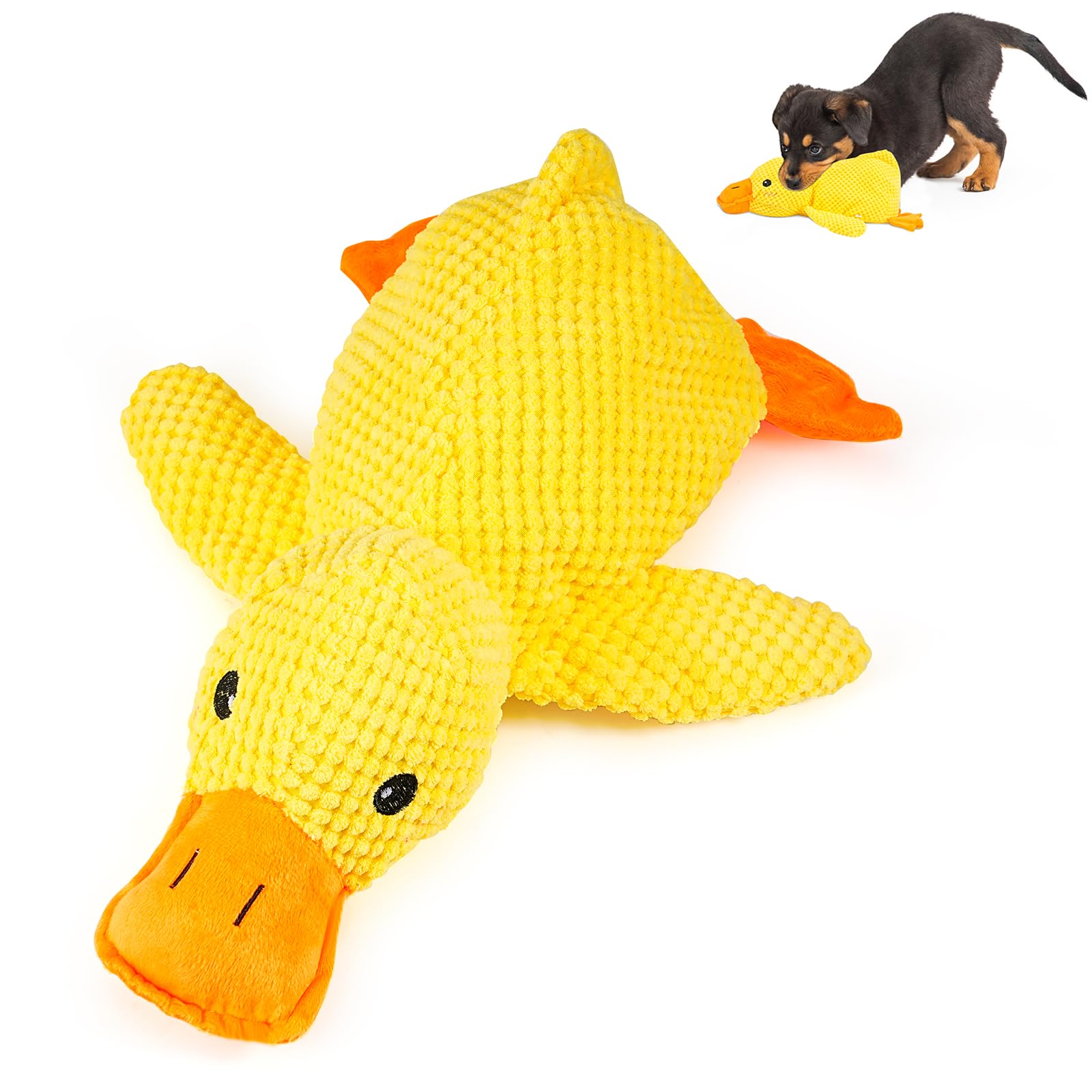 CMANLNYK Large Squeaky Duck Dog Toy - Interactive Crinkle Dog Toys, Durable Puppy Toys for Boredom Relief, Squeaky Toy for Small & Medium Dogs