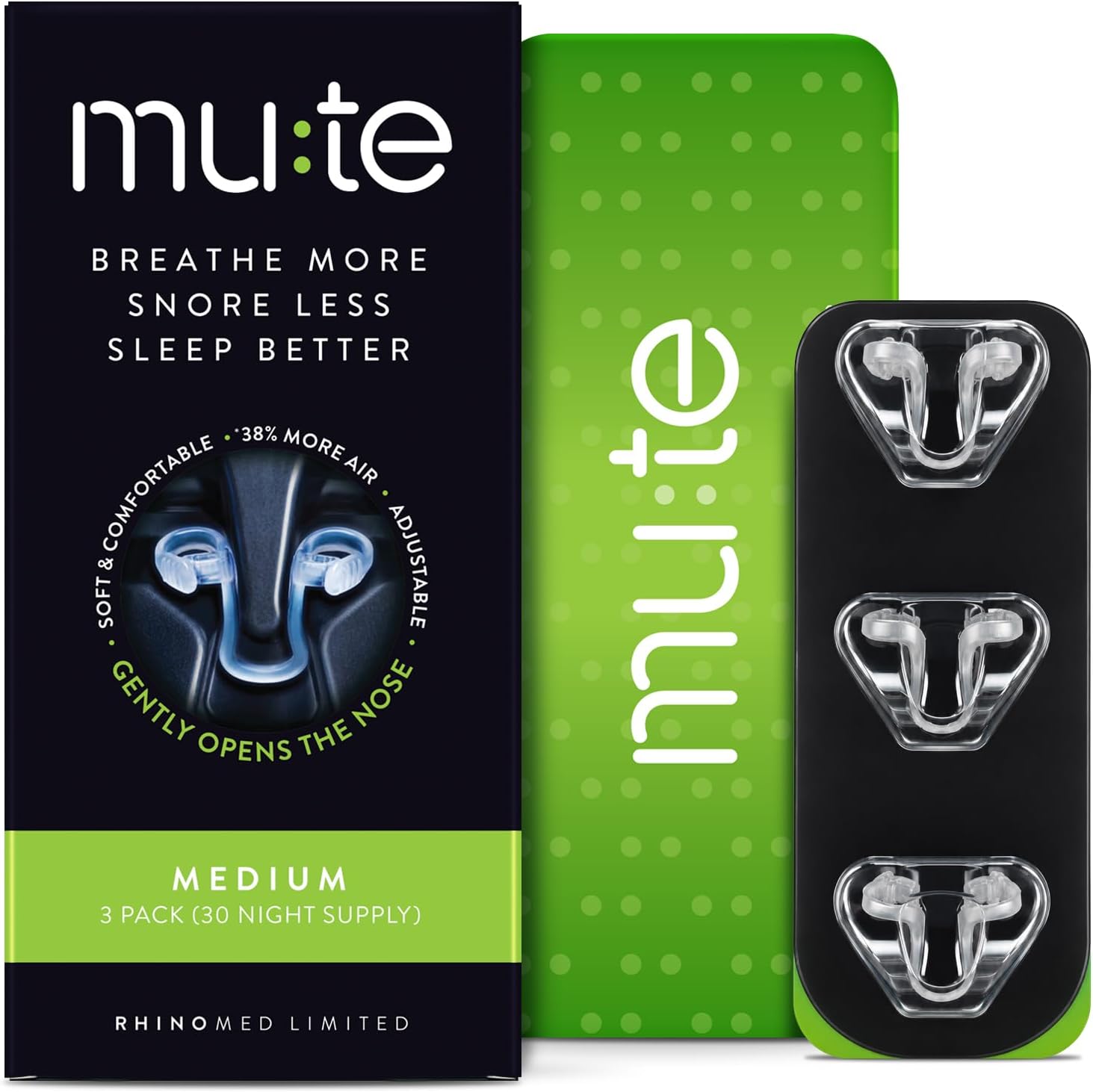 Rhinomed Mute Nasal Dilator for Snore Reduction