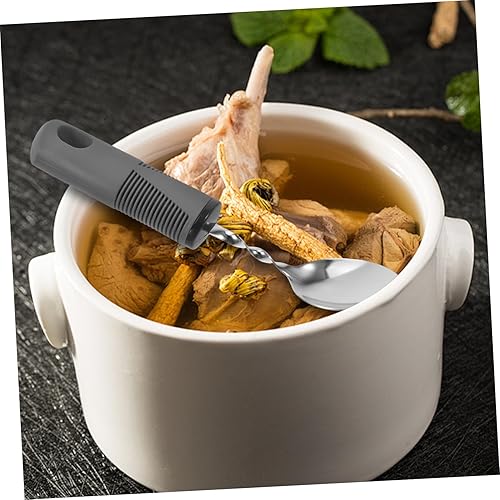 Miniatura 6 de Cabilock Juego de cubiertos adaptables de 3 piezas con diseño de batido, tenedor, cuchara cuchillo para ancianos temblores de mano discapacitados