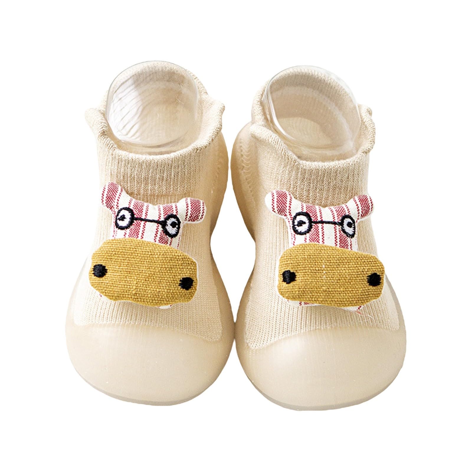 Infant Girl Boy Shoes Sock Animal DecorationFor 0 to 4 Years Little Girls Shoes Size 12 (Khaki, 5 Infant)