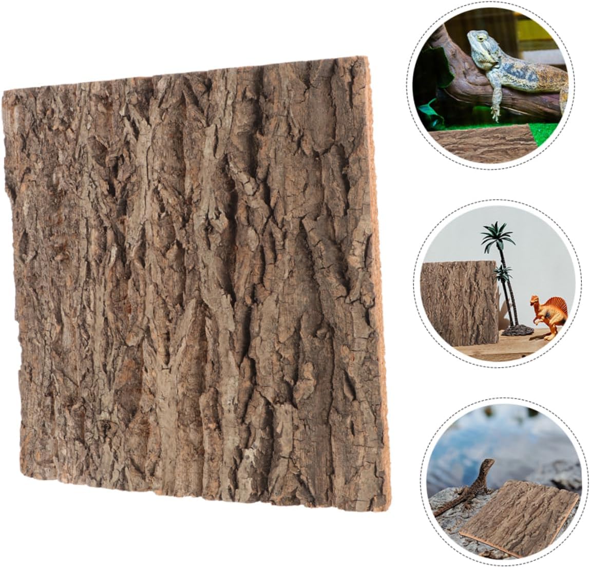 Toyvian 2Pcs Cork Bark Panels for Terrariums Aquariums Durable Natural Tree Bark Backgrounds for Reptile Climbing Fish Tank Decorations Aesthetic Green Plant Wall Decor