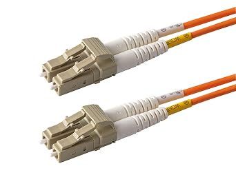 SpeedyFiberTX - 1-Pack 0.2 Meter Multimode OM1 62.5/125 Fiber Optic Patch Cable, Duplex LC to LC, Orange OFNR PVC Cable Jacket
