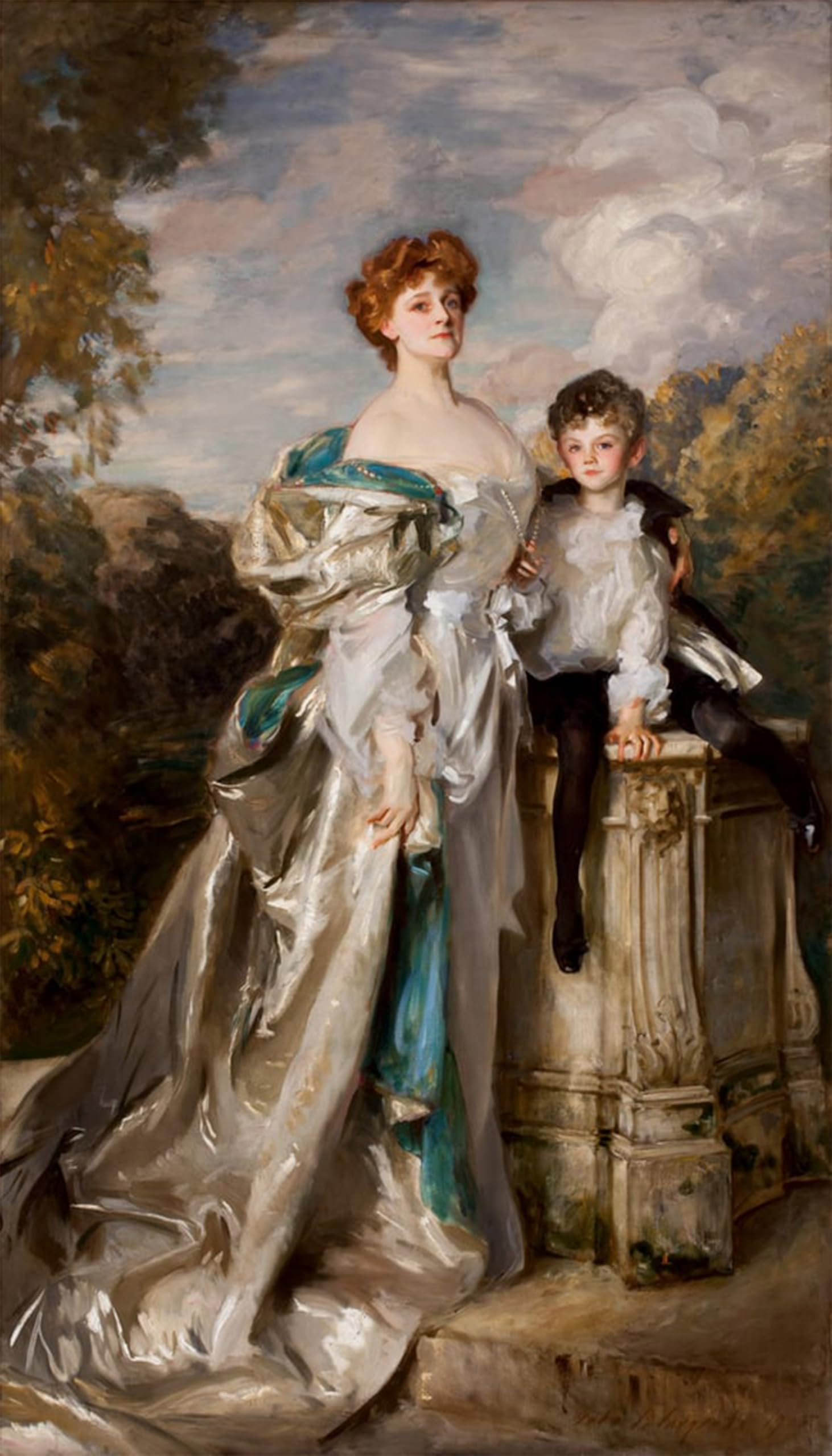 ARTXLXXBN Famous Art Print Poster Vintage Wall Art Lady Warwick and Her Son by John Singer Sargent Canvas Art Poster for Home Decor 60x90cm