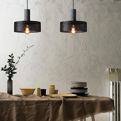 Miniatura 3 de Lámpara colgante lineal para cocina, polea de hormigón, lámparas de techo, iluminación colgante industrial vintage con lámpara de rueda retráctil en