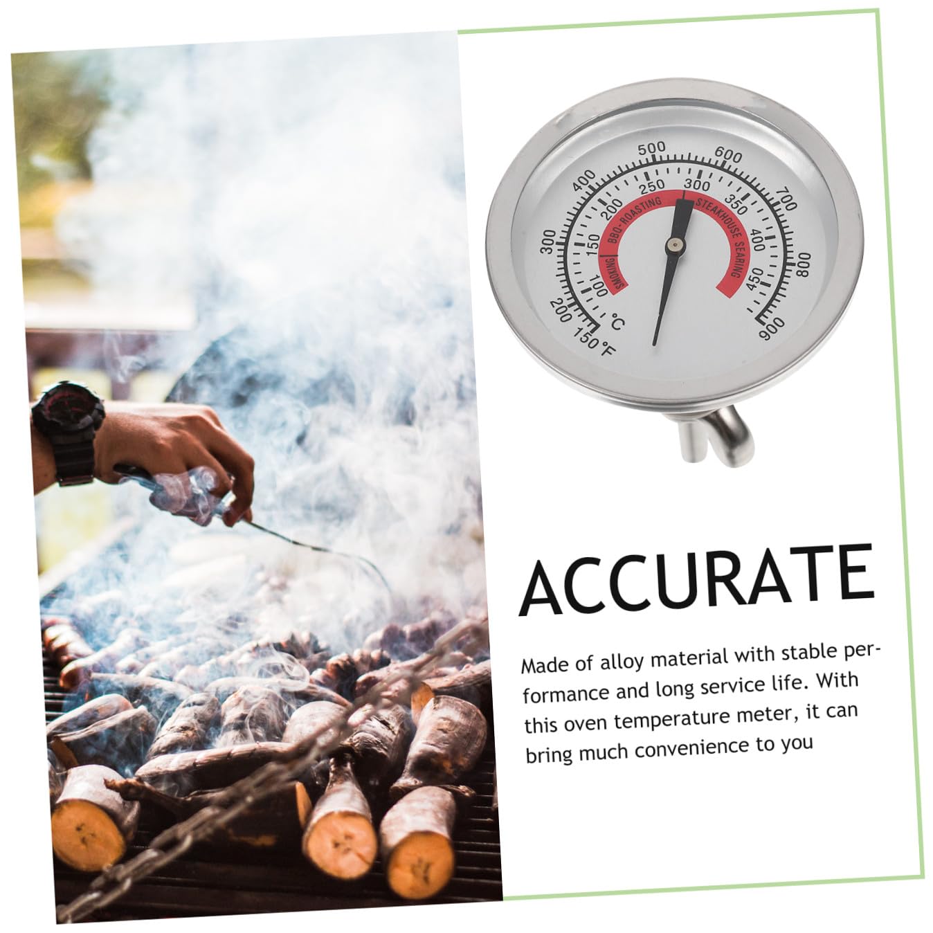 BESPORTBLE 5pezzi Termometro Da Forno Bimetallico Per Bbq e Cucina Misurazione Precisa Della Temperatura Design Compatto e Facile Da Usare Per Grigliate e Cottura Forno