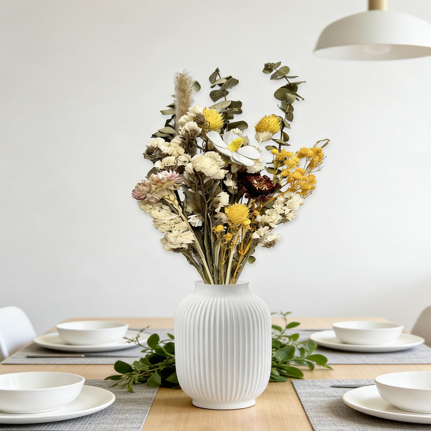Flores secas Naturales para jarrón, decoración Boho con Flores preservadas para Mesa, salón, arreglo de Boda (Estilo 2)