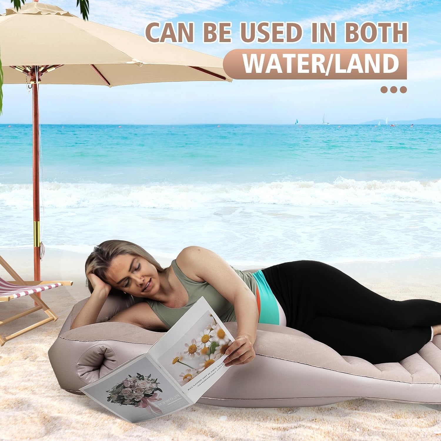 Inflatable Pregnancy Pillow, Full-Body Pregnant Woman air Cushion Bed, Full Body Maternity Airbed/Float with Hole for Tummy, Maternity Pillow and Pregnancy Must Haves (Gray, 60*33.5inches/175cm*66cm)