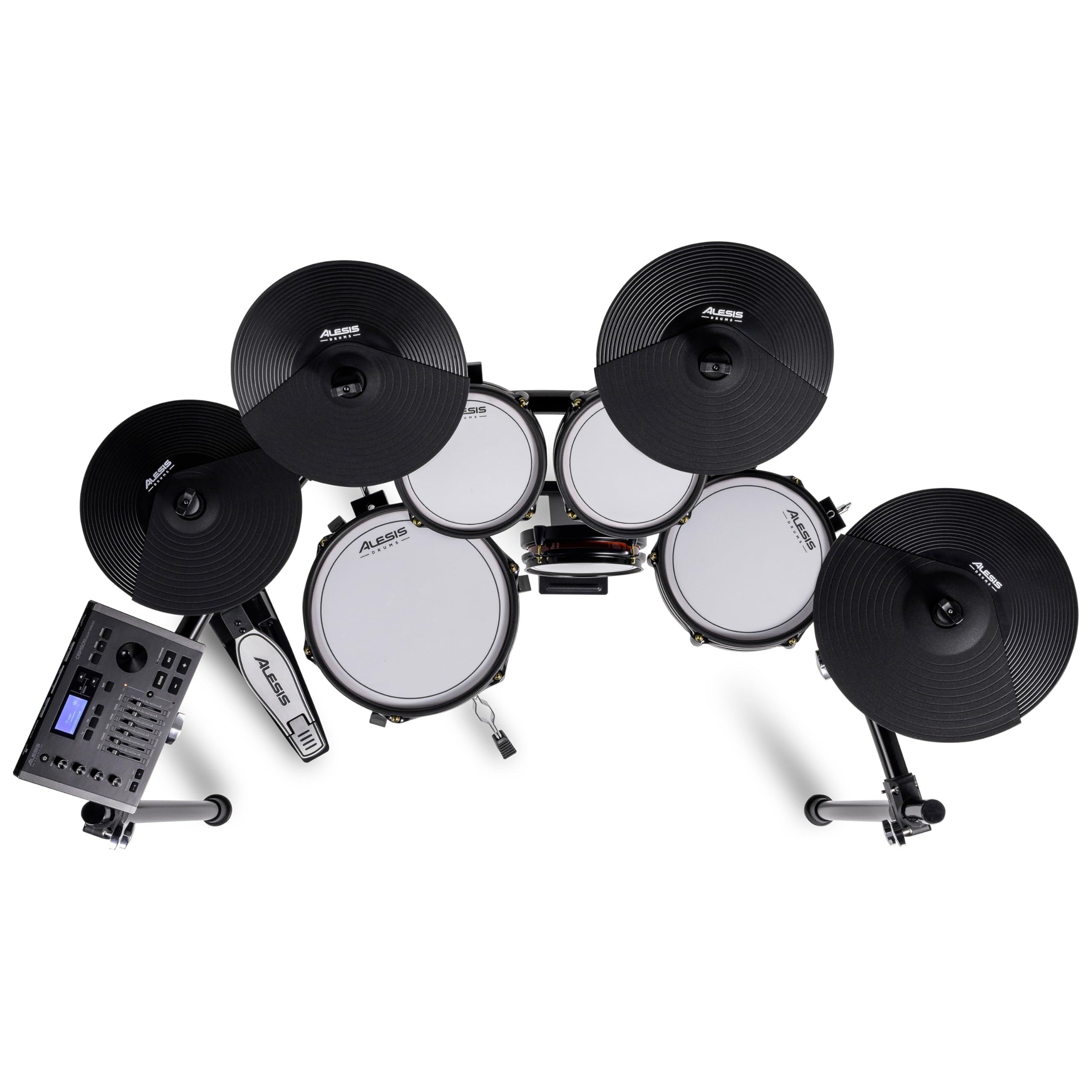Alesis Drums Crimson III - Batteria Elettronica con Bluetooth, MIDI I/O, Pad Bi-Zona, Ride Tri-Zona, Piatti con Choke, Compatibile con Doppio Pedale, Lezioni Drumeo, BFD Player