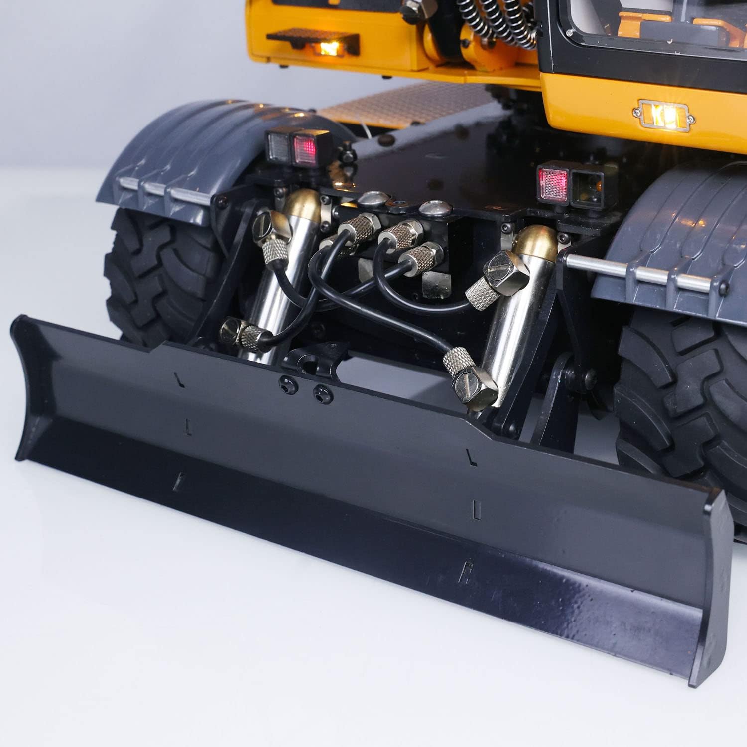 MTM 1/14 946 RC Hydraulic Excavator Model RC Wheeled Digger Model Clamshell Bucket Ripper Sounds PL18EV Radio Controller Yellow