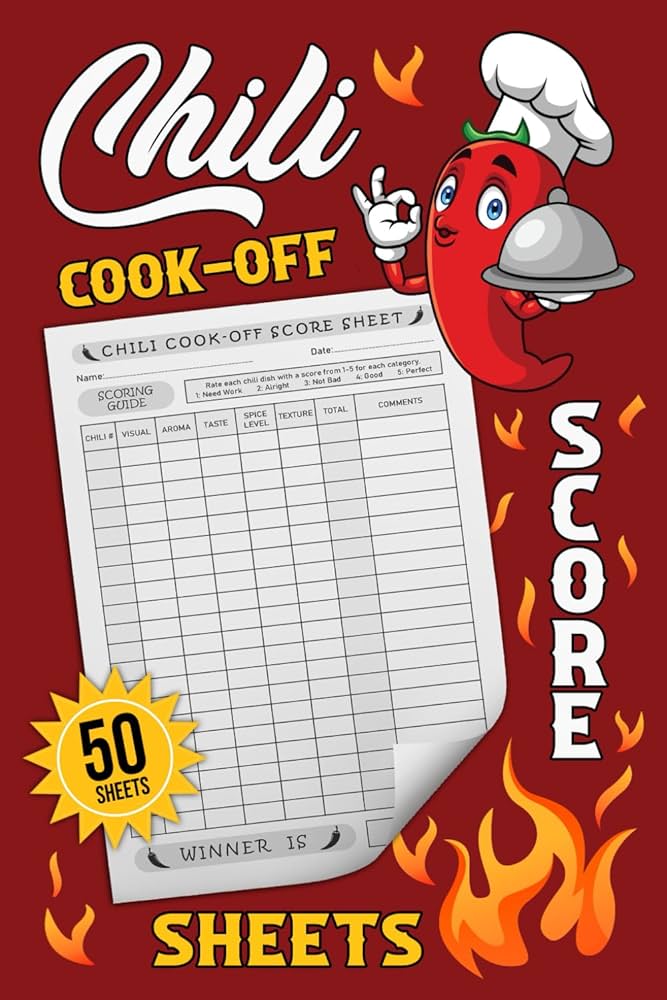 chili-cook-off-score-sheets-50-judging-sheets-for-chili-competition-editions-mekkiachilicookoffshe-amazon-com-books