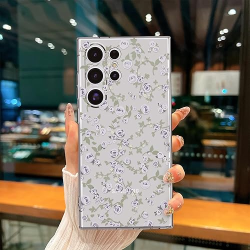 Miniatura 33 de para Funda de Samsung Galaxy S23, Funda Floral de Flores Lindas con Patrón de Lavanda Transparente y Estética para Mujeres y Niñas, Funda Lavanda