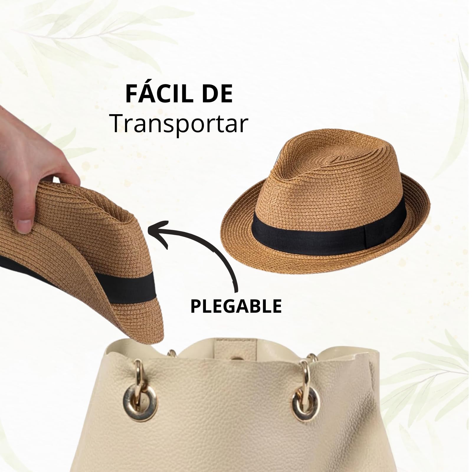 Carnavalife Panama-Hut, Unisex, Strohhut, für Damen und Herren, kurze Krempe, Sommerhut, Sonnenschutz, UPF 50+, Fedora-Strandhut