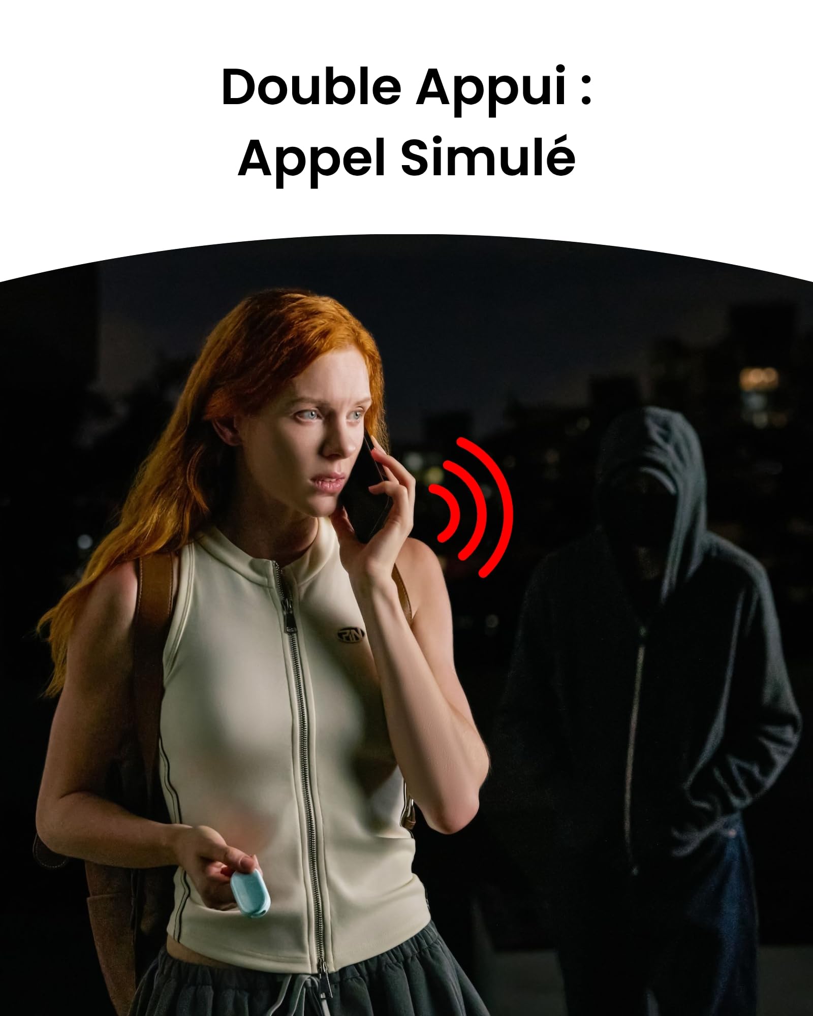 SwitchBot Alarme de Sécurité Personnelle, 130dB Sirène puissante & Lumière stroboscopique, Porte-clés d'Autodéfense IP65 avec Alertes de Localisation, Parfaite pour Femmes, étudiants et Enfants, Blanc