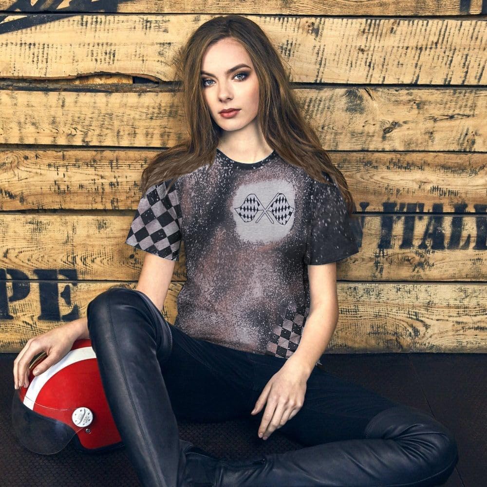 BANGELY Start Your Engines Tshirt Checkered Flag Racing Shirts Raceday Casual Unisex Short Sleeve Tee Tops - Image 2