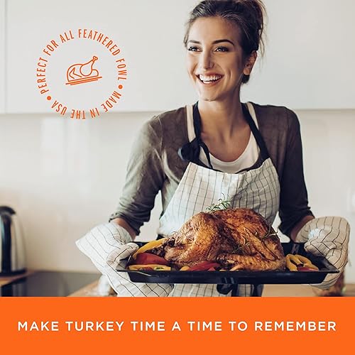 Miniatura 4 de Fire & Flavor Levantador de pavos para un manejo y corte más seguros, tenedores para carne de acero inoxidable de calibre pesado, tenedor abatible