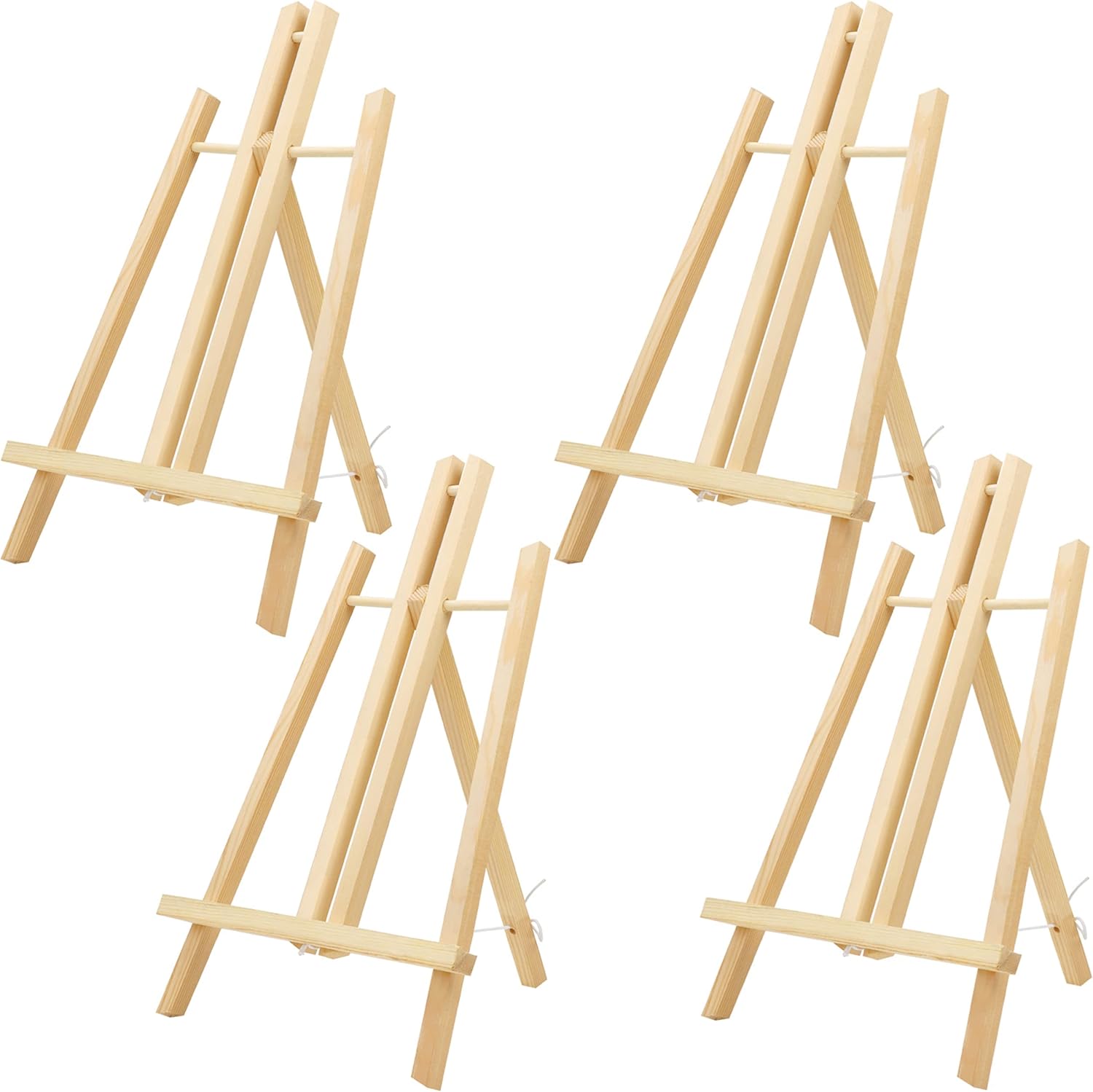 4 Pcs Wooden Tabletop Art Display Easel, SYOSI 40cm Natural Pine Wood
