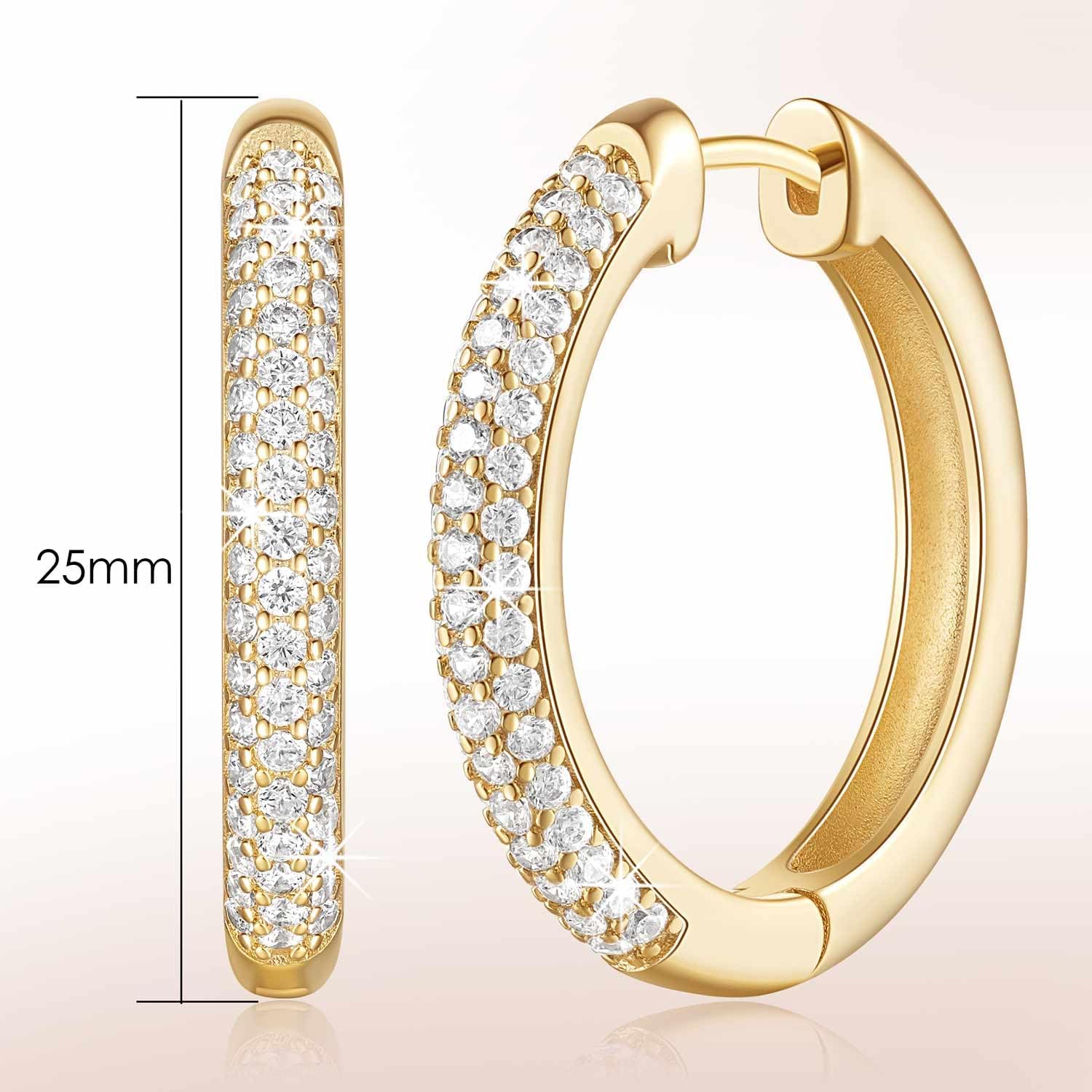 Hoop Earrings for Women’s Hoop Earring Small Thick Hoops Earring Exquisite Diamond Hoops Earrings - Image 2