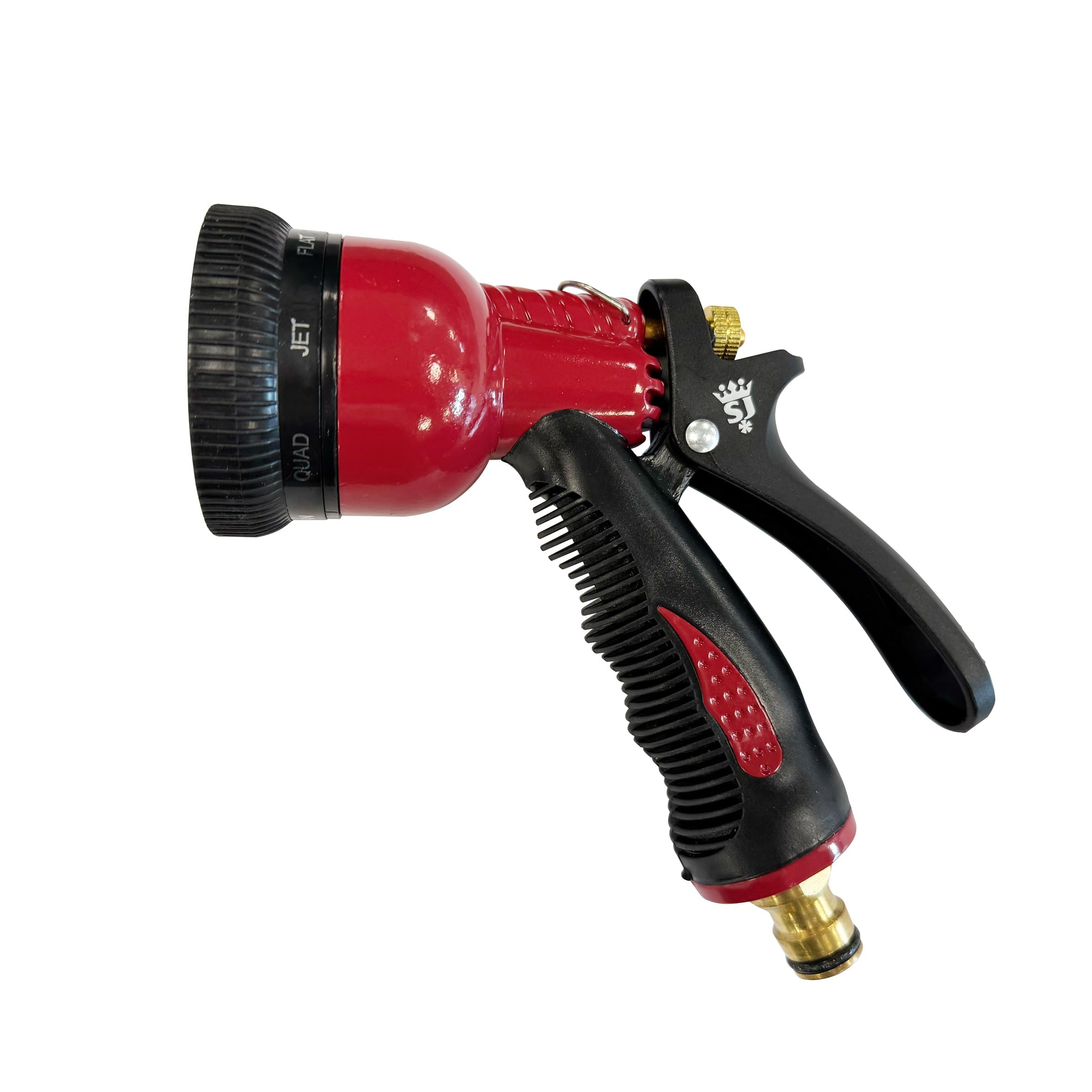 Spear & Jackson BWF31 8 Pattern Spray Gun - Jet, Quad, Fan, Soaker, Cone, Mist, Shower, Flat - Ergonomic Garden Hose Nozzle with Lockable Trigger & Brass Male Connector Fitting