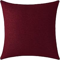 Vista 53 de Jeneoo - Fundas de almohada decorativas rojas brillantes de chenilla suave, fundas de cojín cómodas y sólidas para sofá de sala de estar