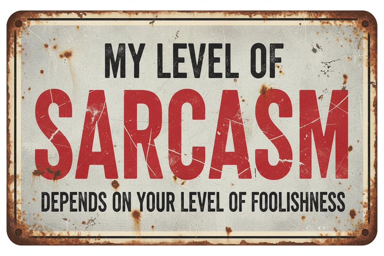 Sarcastic Sign Bundle My Level Of Sarcasm And You Suck, 12x8 Inch