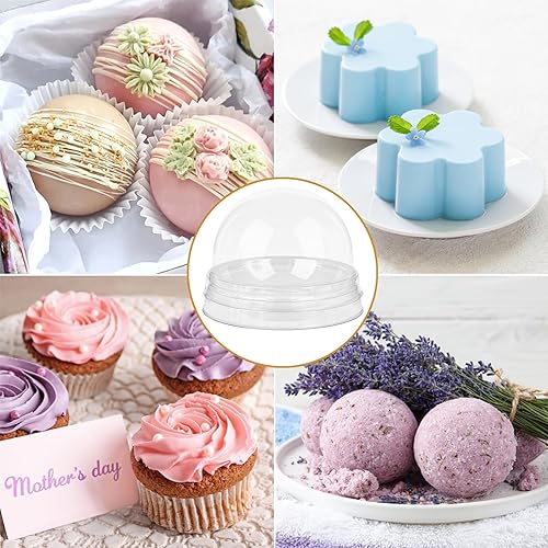 Miniatura 7 de TOFLEN Paquete de 50 cajas de embalaje de bombas de cacao caliente, contenedor de plástico transparente con tapa y base, exhibición individual de