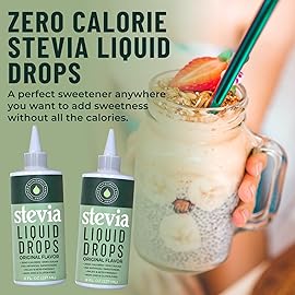 Stevia Liquid Drops, 8 Fl oz, 1823 Servings, Pure Concentrated Drops with Zero Calories & Zero Carbs, Delicious Sugar Substitute Great for Keto & Paleo Diets, by Natrisweet