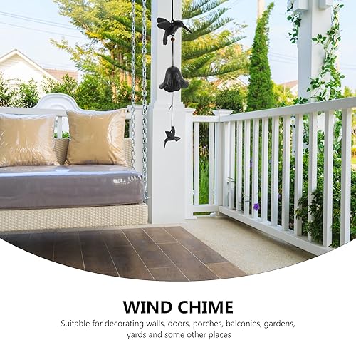 Miniatura 9 de Creative Hummingbird Retro Iron Wind Chime Hanging Doorbell Decor for Home Outdoor Use with Clear Sound and Cozy Atmosphere