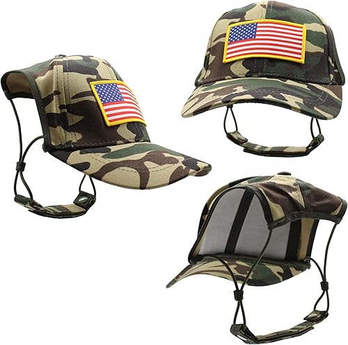 PupLid Gorras de béisbol para perros, protección solar elegante de primera calidad para el perro moderno (mediano, bandera)