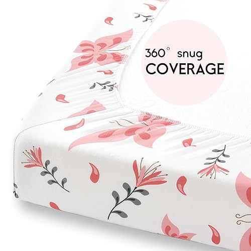 Miniatura 20 de Yoofoss Sábanas para cuna de bebé para niños y niñas, paquete de 2 sábanas bajeras para cuna estándar y colchón de niño pequeño, sábana de Panda