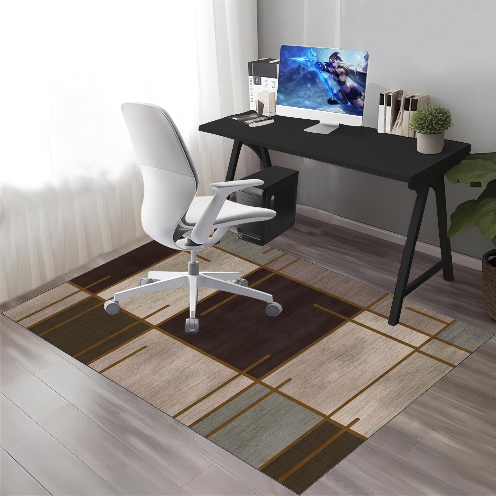 Tapis Chaise Gaming Tapis de Chaise pour Les Chaises de Jeu ou de Bureau Tapis Protection de Sol Protège Parquet Chaise Roulettes Tapis de Sol Gaming pour Gaming et Le Travail 80 x 120 cm