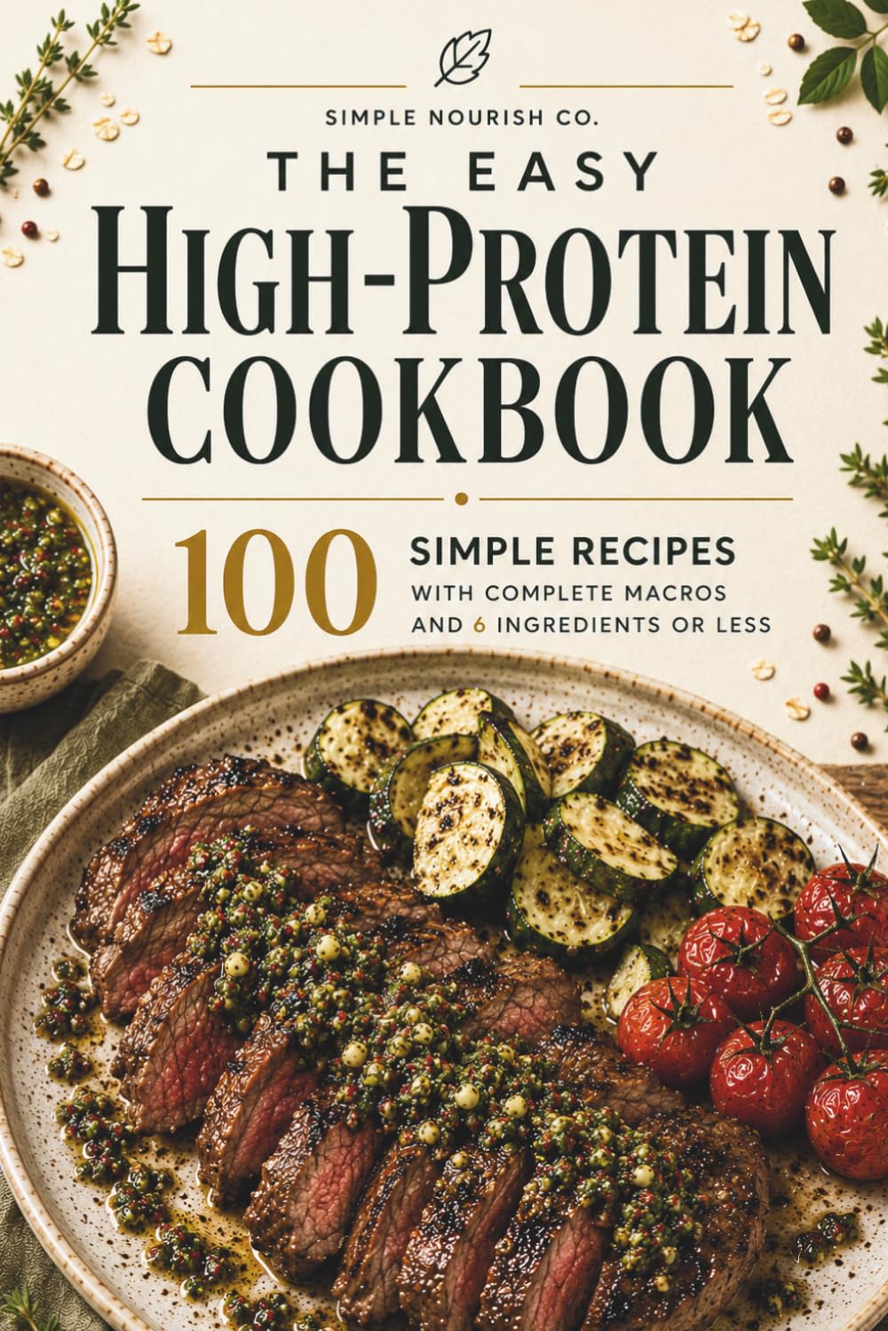 The Easy High Protein Cookbook: 100 Easy Recipes with Complete Macros and 6 Ingredients or Less