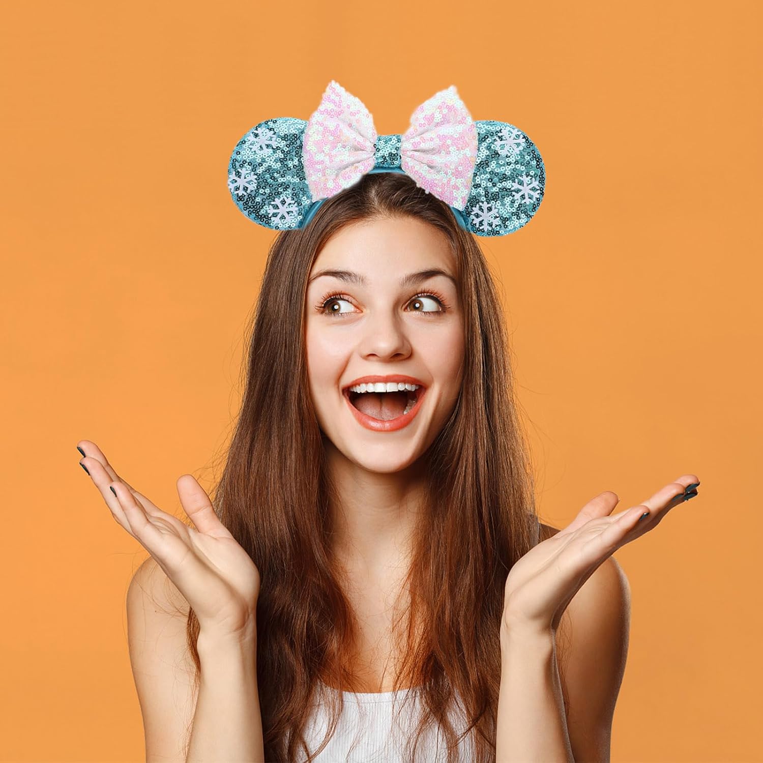 Mouse Ears Headbands with Bow Minnie Ears Cosplay Costume Hair Accessories for Women Birthday Party Decoration - Image 3