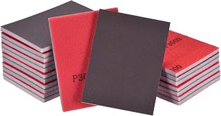 20Pcs 3000 Grit Sanding Sponges, 4x2.8Inch Hook & Loop Foam Sanding Blocks for Sander & Hand Block - Wet Dry Sandpaper Pads for Wood Metal Drywall Auto Furniture Polish, Black