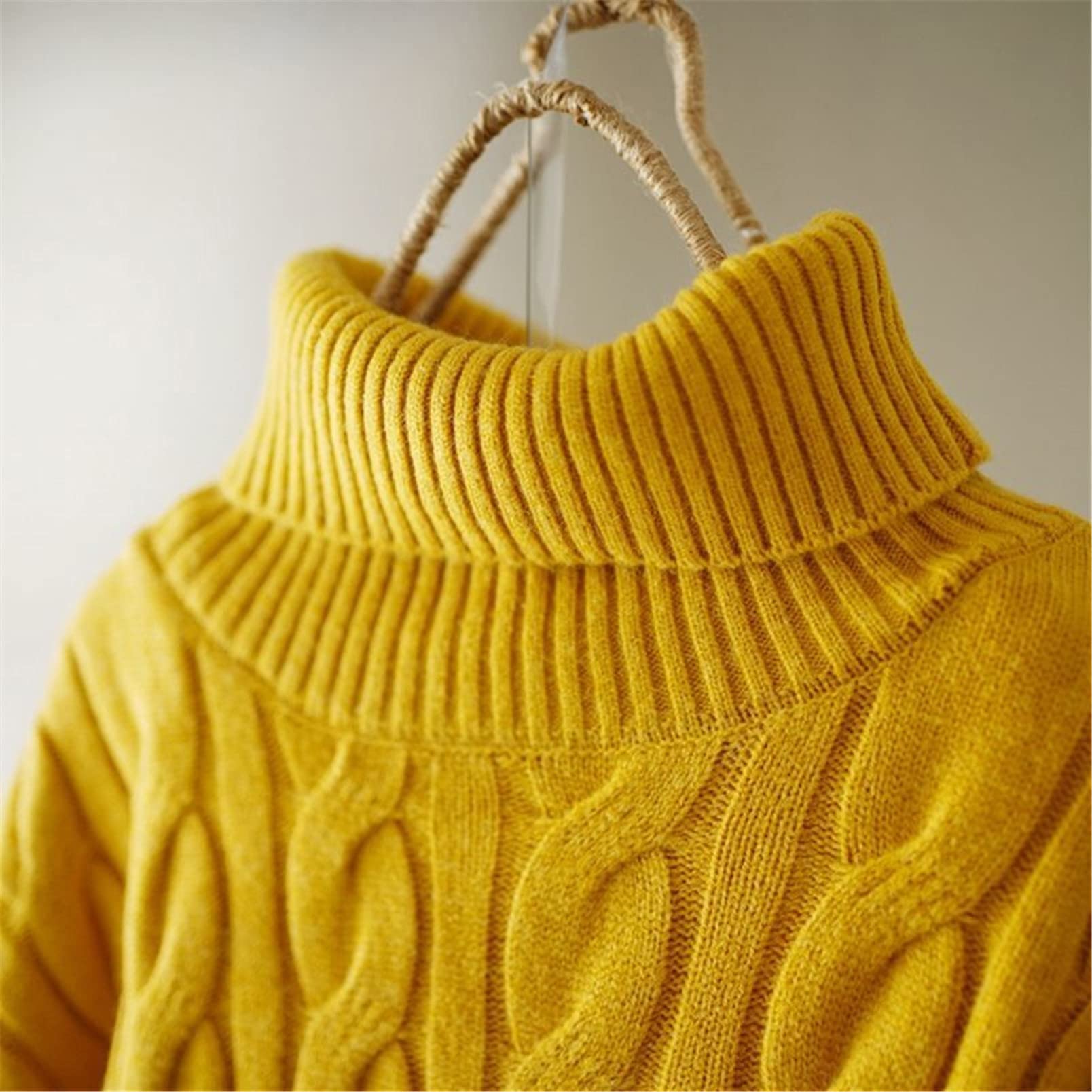 Suéter de cuello alto para mujer Blusa de punto de primavera y otoño All-Match