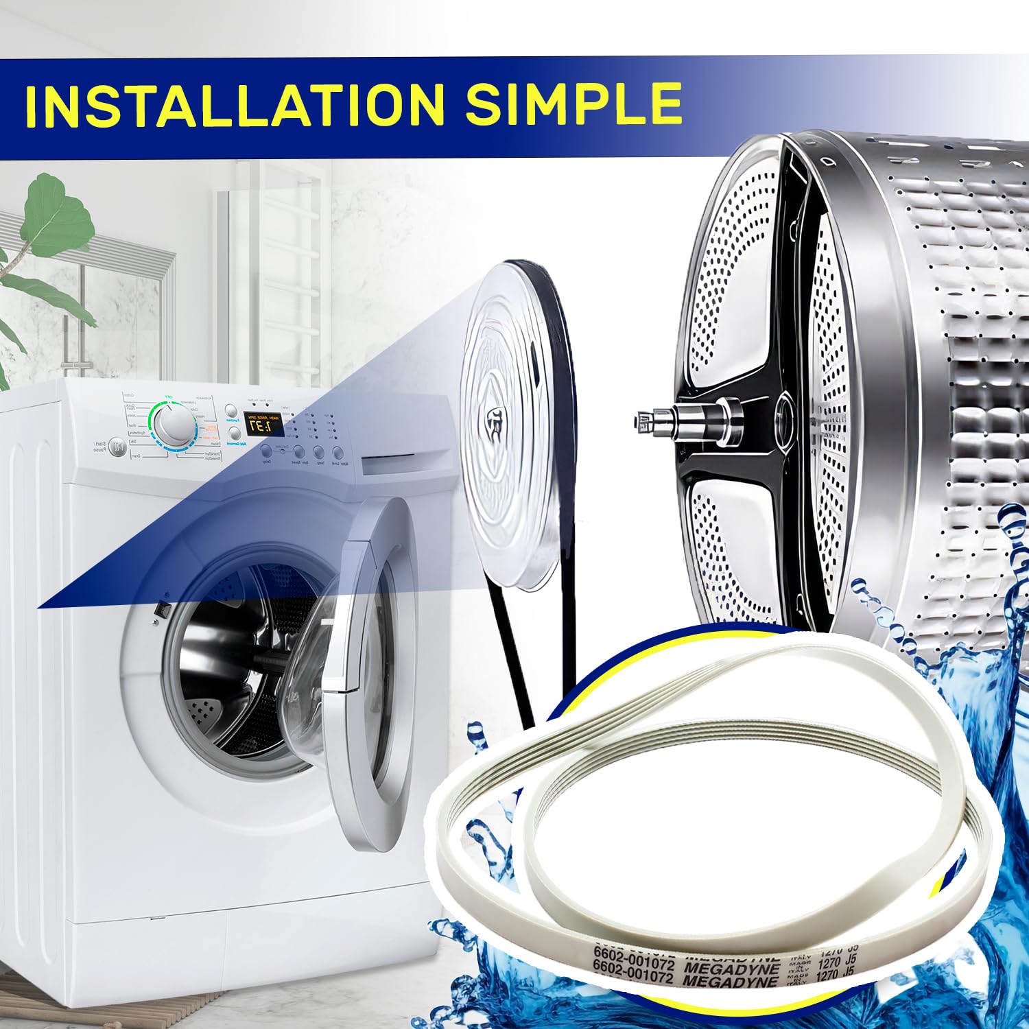 Courroie De Lave-Linge Indesit 5PJE 1194 - Références J00158380 / C00144656 - Longueur 1194 Mm, 5 Nervures